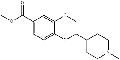3-甲氧基-4-(1-甲基-4-甲氧基哌啶)苯甲酸甲酯,635678-09-0,结构式