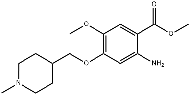 5-甲氧基-4-(1-甲基-4-甲氧基哌啶)-2-氨基苯甲酸甲酯,635678-10-3,结构式
