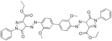 diethyl 4,4'-[(3,3'-dimethoxy[1,1'-biphenyl]-4,4'-diyl)bis(azo)]bis[4,5-dihydro-5-oxo-1-phenyl-1H-pyrazole-3-carboxylate],6358-90-3,结构式