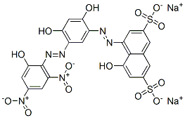 4-[[2,4-Dihydroxy-5-[(2-hydroxy-4,6-dinitrophenyl)azo]phenyl]azo]-5-hydroxy-2,7-naphthalenedisulfonic acid disodium salt Struktur
