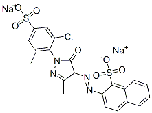 2-[[1-(2-クロロ-6-メチル-4-スルホフェニル)-4,5-ジヒドロ-3-メチル-5-オキソ-1H-ピラゾール-4-イル]アゾ]-1-ナフタレンスルホン酸二ナトリウム 化学構造式