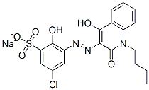 sodium 3-[(1-butyl-1,2-dihydro-4-hydroxy-2-oxo-3-quinolyl)azo]-5-chloro-2-hydroxybenzenesulphonate|3-[(1-丁基-1,2-二氢-4-羟基-2-氧代-3-喹啉基)偶氮]-5-氯-2-羟基-苯磺酸单钠盐