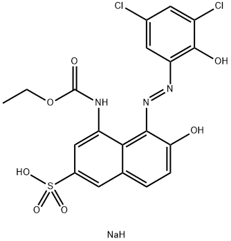sodium 5-[(3,5-dichloro-2-hydroxyphenyl)azo]-4-[(ethoxycarbonyl)amino]-6-hydroxynaphthalene-2-sulphonate Structure