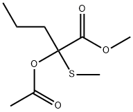 2-アセチルオキシ-2-(メチルチオ)ペンタン酸メチル 化学構造式