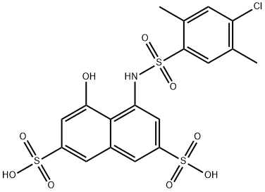 8-(2,5-dimethyl-4-chlorophenylsulfonamido)-1-naphthol-3,6-disulfonic acid 化学構造式