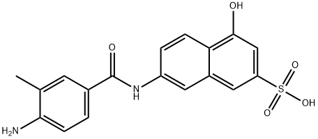 7-[(4-amino-3-methylbenzoyl)amino]-4-hydroxynaphthalene-2-sulphonic acid  Structure