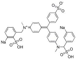 N-Methyl-N-[4-[[4-[N-methyl-N-(3-sodiosulfobenzyl)amino]phenyl](4-sulfonatophenyl)methylene]-2,5-cyclohexadien-1-ylidene]-3-sodiosulfobenzenemethanaminium,6362-37-4,结构式