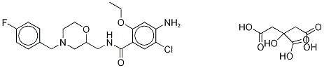 くえん酸モサプリド二水和物 化学構造式