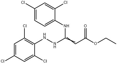 ethyl 3-[(2,4-dichlorophenyl)amino]-3-[2-(2,4,6-trichlorophenyl)hydrazino]acrylate Structure