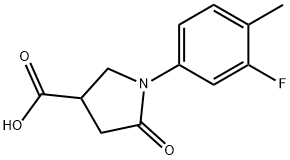 1-(3-氟-4-甲基-苯基)-5-氧代-吡咯烷-3-羧酸 结构式