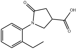 1-(2-乙基苯基)-5-氧代-吡咯烷-3-羧酸,63675-17-2,结构式