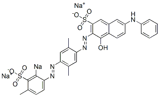 4-ヒドロキシ-7-フェニルアミノ-3-[[2,5-ジメチル-4-[(4-メチル-2-ソジオスルホフェニル)アゾ]フェニル]アゾ]ナフタレン-2-スルホン酸ナトリウム 化学構造式