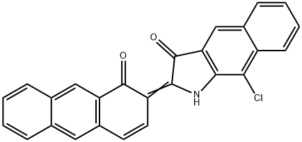 9-クロロ-2-(1-オキソアントラセン-2(1H)-イリデン)-1H-ベンゾ[f]インドール-3(2H)-オン 化学構造式