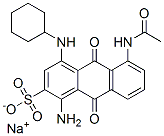 5-(Acetylamino)-1-amino-4-(cyclohexylamino)-9,10-dihydro-9,10-dioxoanthracene-2-sulfonic acid sodium salt,6370-63-4,结构式