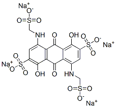 9,10-二氢-1,5-二羟基-9,10-二氧代-4,8-双[(磺甲基)氨基]-2,6-蒽二磺酸四钠盐, 6370-93-0, 结构式