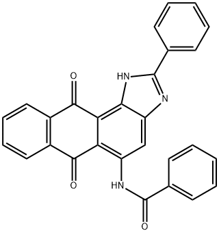 N-(6,11-ジヒドロ-6,11-ジオキソ-2-フェニル-1H-アントラ[1,2-d]イミダゾール-5-イル)ベンズアミド 化学構造式