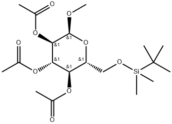 甲基 6-O-[(叔丁基)二甲基硅烷基]-ALPHA-D-吡喃葡萄糖苷三乙酸酯,63734-11-2,结构式