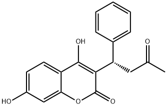 3-(3-オキソ-1-フェニルブチル)-4,7-ジヒドロキシ-2H-1-ベンゾピラン-2-オン 化学構造式