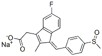 sodium (Z)-5-fluoro-2-methyl-1-[[4-(methylsulphinyl)phenyl]methylene]-1H-indene-3-acetate        Struktur