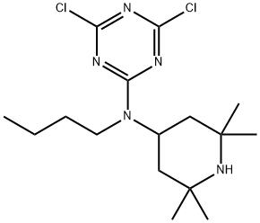 N-ブチル-4,6-ジクロロ-N-(2,2,6,6-テトラメチル-4-ピペリジニル)-1,3,5-トリアジン-2-アミン 化学構造式