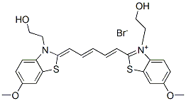 3-(2-hydroxyethyl)-2-[5-[3-(2-hydroxyethyl)-6-methoxy-3H-benzothiazol-2-ylidene]penta-1,3-dienyl]-6-methoxybenzothiazolium bromide 结构式