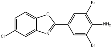 2,6-DIBROMO-4-(5-CHLORO-1,3-BENZOXAZOL-2-YL)ANILINE 化学構造式