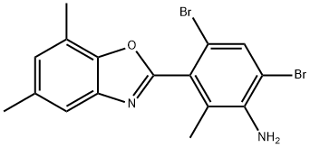 4,6-DIBROMO-3-(5,7-DIMETHYL-1,3-BENZOXAZOL-2-YL)-2-METHYLANILINE Struktur