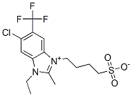 6-クロロ-1-エチル-2-メチル-3-(4-スルホナトブチル)-5-(トリフルオロメチル)-1H-ベンゾイミダゾール-3-イウム 化学構造式