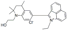 1-エチル-2-[1-(2-ヒドロキシエチル)-2,2,4-トリメチル-1,2,3,4-テトラヒドロキノリン-6-イル]-1-アゾニアアセナフチレン・クロリド 化学構造式
