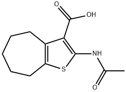 2-乙酰氨基-5,6,7,8-四氢-4H-环庚[B]噻吩-3-羧酸 结构式