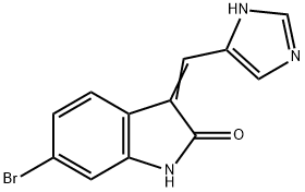 6-BROMO-3-(3H-IMIDAZOL-4-YLMETHYLENE)-1,3-DIHYDRO-INDOL-2-ONE 化学構造式