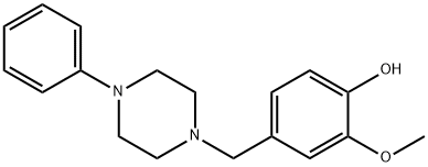 4-[(4-フェニル-1-ピペラジニル)メチル]-2-メトキシフェノール 化学構造式