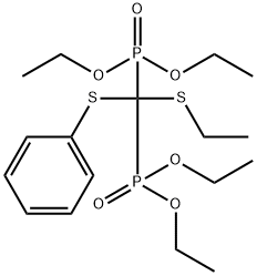 [(Ethylthio)(phenylthio)methylene]bisphosphonic acid tetraethyl ester Structure