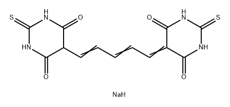 5-[5-(hexahydro-4,6-dioxo-2-thioxo-5-pyrimidinyl)penta-2,4-dienylidene]dihydro-2-thioxopyrimidine-4,6(1H,5H)-dione, monosodium salt,63870-35-9,结构式