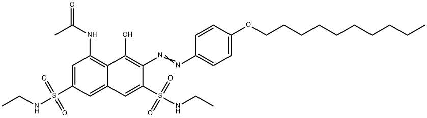N-[7-[[4-(decyloxy)phenyl]azo]-3,6-bis[(ethylamino)sulphonyl]-8-hydroxy-1-naphthyl]acetamide,63870-36-0,结构式