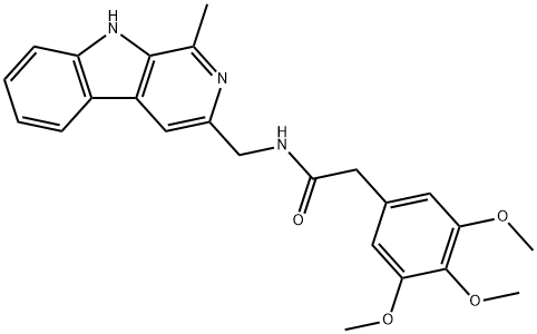 N-(1-Methyl-9H-pyrido[3,4-b]indol-3-ylmethyl)-3,4,5-trimethoxyphenylacetamide Structure