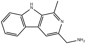 1-メチル-9H-ピリド[3,4-b]インドール-3-メタンアミン 化学構造式