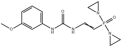 ビス(1-アジリジニル)[2-[3-(3-メトキシフェニル)ウレイド]ビニル]ホスフィンオキシド 化学構造式