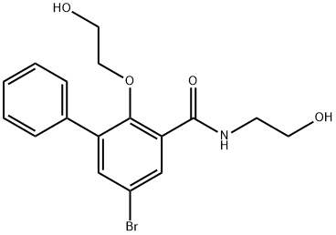 5-Bromo-2-(2-hydroxyethoxy)-N-(2-hydroxyethyl)-3-phenylbenzamide,63887-01-4,结构式