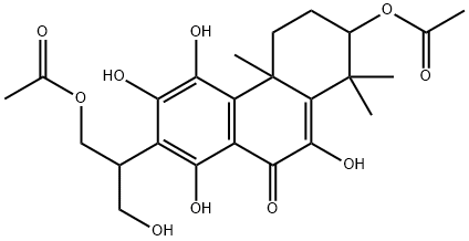 63893-01-6 2-Acetyloxy-7-[2-acetyloxy-1-(hydroxymethyl)ethyl]-2,3,4,4a-tetrahydro-5,6,8,10-tetrahydroxy-1,1,4a-trimethylphenanthren-9(1H)-one