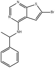 (6-BROMO-THIENO[2,3-D]PYRIMIDIN-4-YL)-(1-PHENYL-ETHYL)-AMINE, 63895-62-5, 结构式