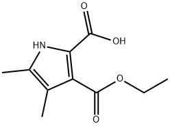 3-ethoxycarbonyl-4,5-dimethyl-1H-pyrrole-2-carboxylic acid Struktur