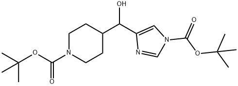 TERT-BUTYL 4-((1-(TERT-BUTOXYCARBONYL)-1H-IMIDAZOL-4-YL)(HYDROXY)METHYL)PIPERIDINE-1-CARBOXYLATE,639089-41-1,结构式