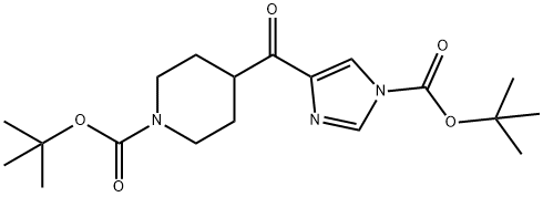 TERT-BUTYL 4-(1-(TERT-BUTOXYCARBONYL)-1H-IMIDAZOLE-4-CARBONYL)PIPERIDINE-1-CARBOXYLATE,639089-44-4,结构式