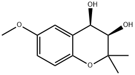 2H-1-Benzopyran-3,4-diol, 3,4-dihydro-6-methoxy-2,2-dimethyl-, (3R,4R)- (9CI) 化学構造式