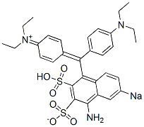 N-[4-[(4-アミノ-3-スルホナト-6-ソジオスルホ-1-ナフタレニル)[4-(ジエチルアミノ)フェニル]メチレン]-2,5-シクロヘキサジエン-1-イリデン]-N-エチルエタンアミニウム 化学構造式