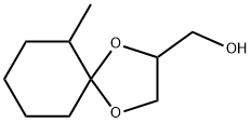 6-メチル-1,4-ジオキサスピロ[4.5]デカン-2-メタノール 化学構造式