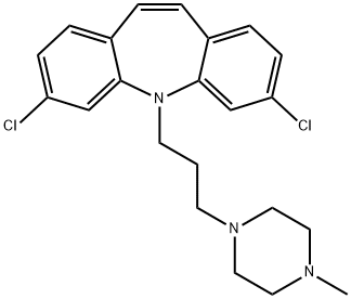 3,7-Dichloro-5-[3-(4-methylpiperazino)propyl]-5H-dibenz[b,f]azepine Struktur