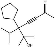 5-Cyclopentyl-6-hydroxy-6-methyl-5-isopropyl-3-heptyn-2-one,63922-46-3,结构式