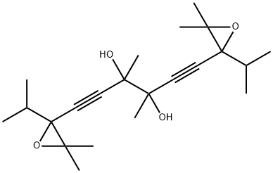 1,6-Bis(3,3-dimethyl-2-isopropyloxiranyl)-3,4-dimethyl-1,5-hexadiyne-3,4-diol Struktur